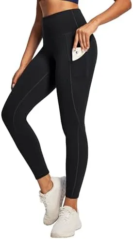 ewedoos leggings with pockets for women high waisted athletic workout compression leggings tummy control yoga pants women black