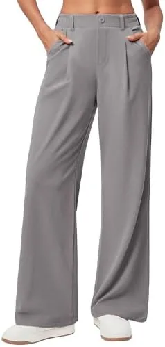 ewedoos wide leg pants woman stretchy work dress pants women trendy 2026 business casual outfits comfort fit slacks trousers